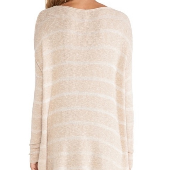 FREE PEOPLE, size L, striped tan & cream knit oversized tunic - Picture 4 of 9